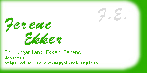 ferenc ekker business card